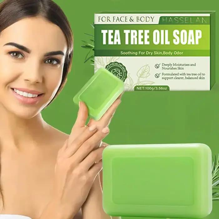 Savon à l'arbre à thé pour l'acné du visage et du corps