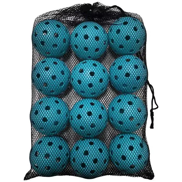 Lot de 12/6 balles de pickleball 74 mm, 40 trous, durables pour l'extérieur, 26 g par balle, pour la compétition