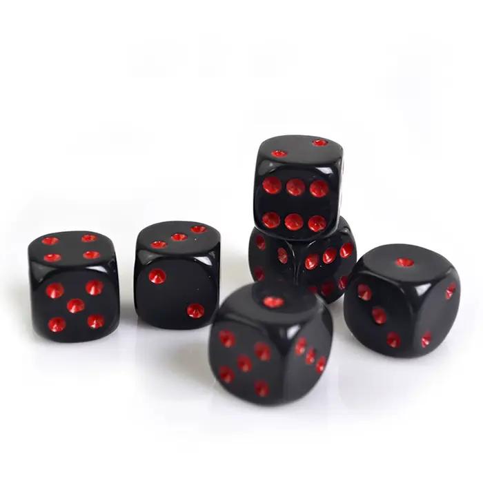 100 pièces/ensemble 16mm dés acryliques 6 faces coin rond dés mdn RPG Club fête Table roulante jeu de société dés enseignement des mathématiques dés