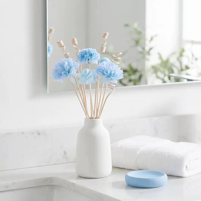 8 bâtonnets diffuseurs de rechange pour huiles essentielles - Fleurs de roseaux d'aromathérapie naturelle
