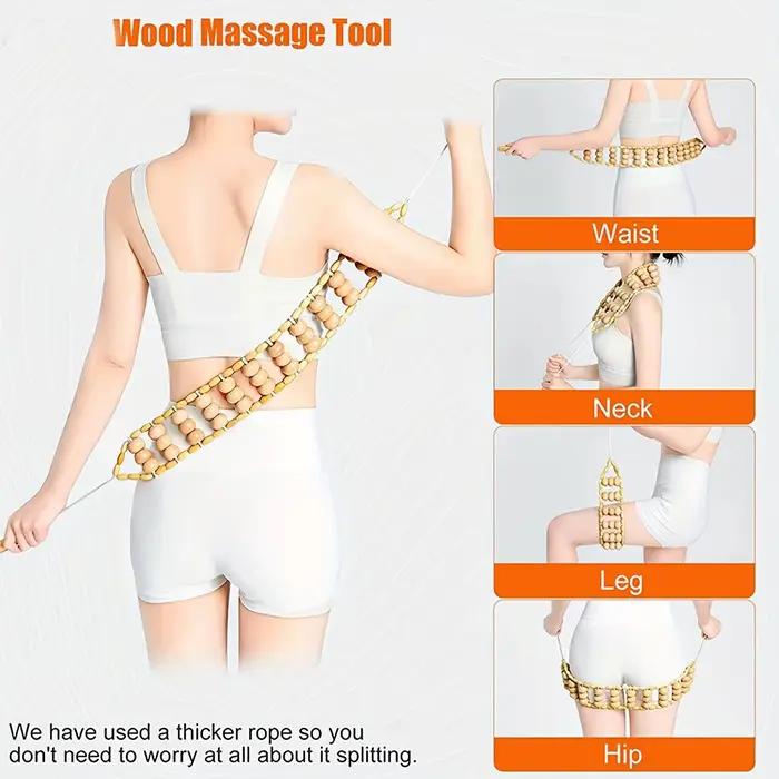 Outil de corde de rouleau de Massage du dos en bois