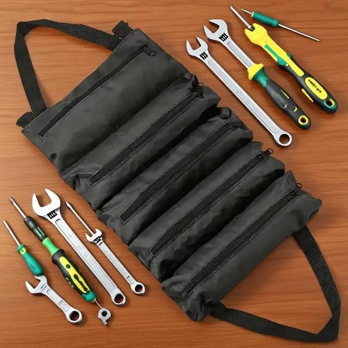 Sac à outils polyvalent de haute qualité, pochette professionnelle multi-poches pour outils matériels, sac de rangement Portable pour petits outils enroulable