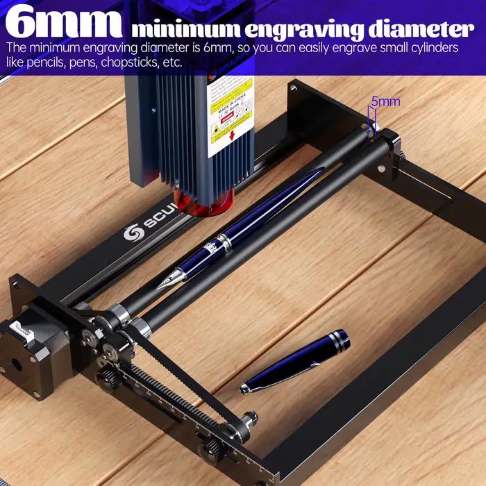 Graveur laser rotatif SCULPFUN, rouleau rotatif axe Y, 360° °   Rotation pour graver des objets de 6 à 150 mm