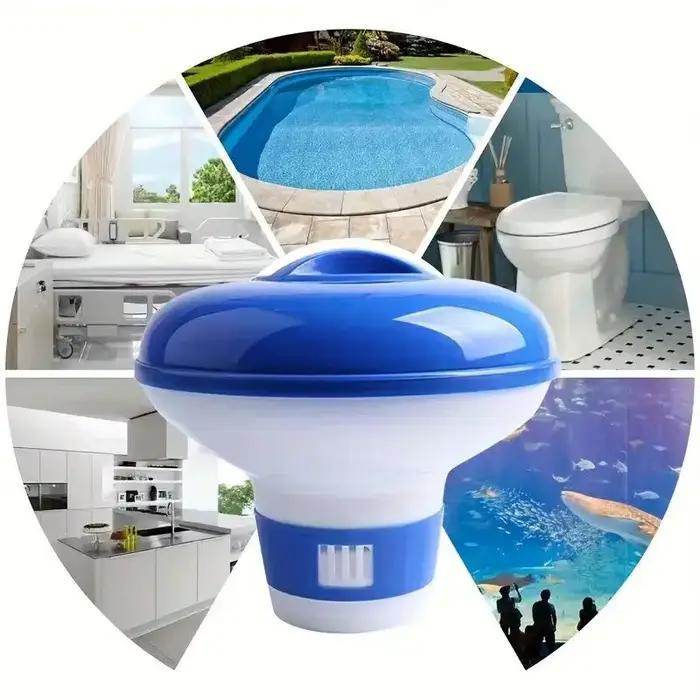 Distributeur de chlore flottant pour piscine, 5 pouces, avec aérations réglables et couvercle anti-fuite, pour piscines intérieures et extérieures, spas et bains à remous, 1 pièce
