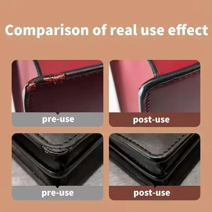 Huile de protection pour bords en cuir, revêtement professionnel pour une finition lisse et durable sur les sacs à main, les portefeuilles et les chaussures (30g)