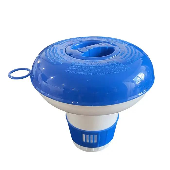 Flotteur distributeur de chlore de luxe 5 pouces pour piscine, bleu et blanc, pour tablettes de piscine