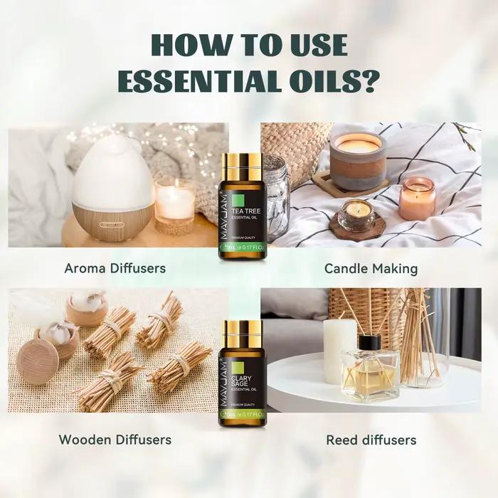 Kit d'huiles essentielles MAYJAM Lavande Vanille 20 flacons Huile d'aromathérapie Encens Patchouli Citronnelle Bois de Cèdre Cannelle Rose