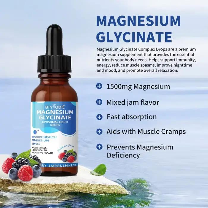 Gouttes liquides de glycinate de magnésium les plus vendues : Nourrissement doux