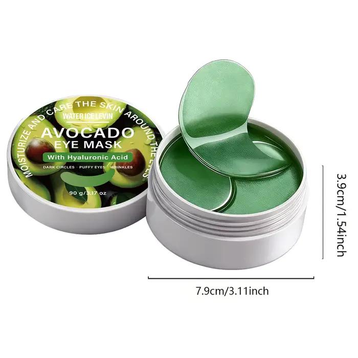 Masque pour les yeux à l'avocat. Formule végétale à l'acide hyaluronique. Cible les cernes