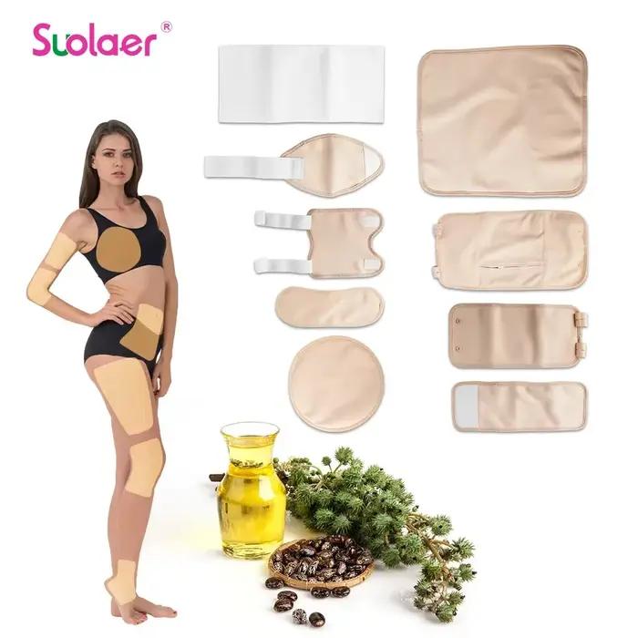 Pack d'huile de ricin, enveloppe de Compression d'huile de ricin biologique, huile de ricin réutilisable, aide à l'auto-conditionnement pour le foie, les muscles de l'abdomen et les reins