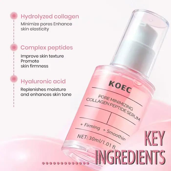 Sérum Pink Peptide Extract hydratant pour raffermir et illuminer la peau des femmes pour une routine de soins de peau luxueuse et efficace