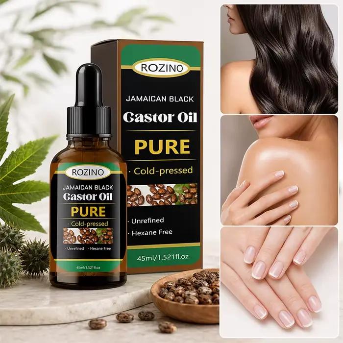 1 pièce/2 pièces/3 pièces d'huile essentielle de ricin pure - Huile naturelle à base de plantes, pressée à froid et non raffinée, adaptée pour les massages, les bains, les soins du visage, du corps, d