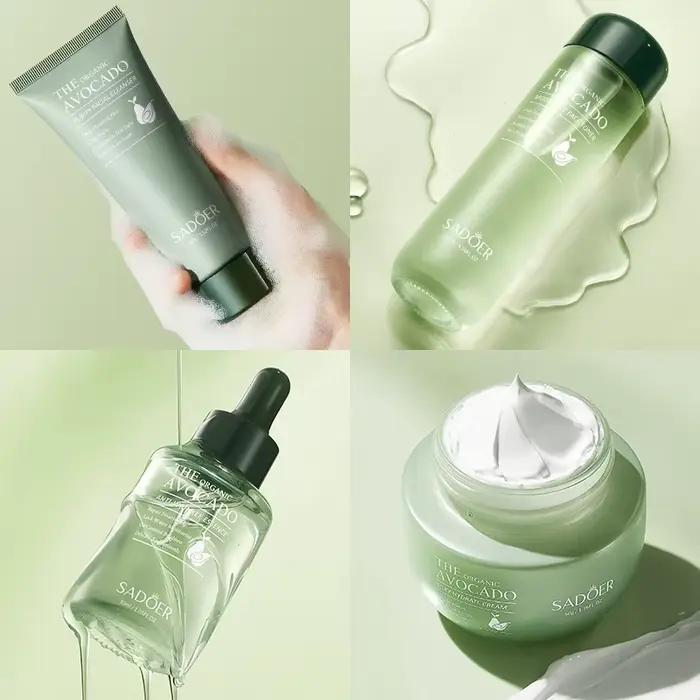 L'ensemble de 6 pièces de soin de la peau d'avocat comprend une crème nourrissante et hydratante pour les yeux