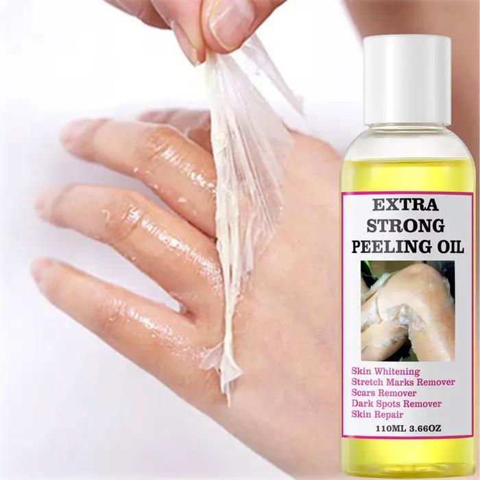 Huile exfoliante jaune pour la peau du corps, hydratante, nourrissante, éclaircissante, raffermissante, huile de soin de beauté pour massage, 110ml