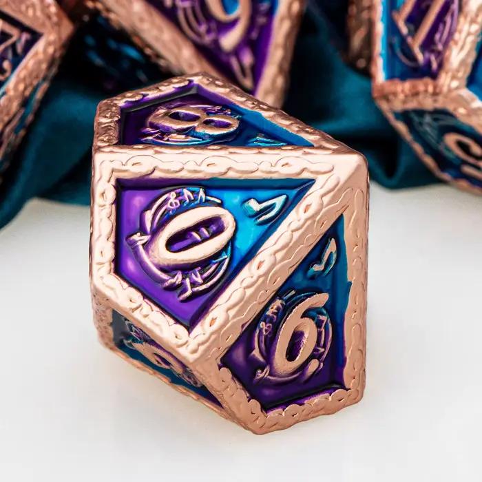 Dés de jeu polyédriques en métal pour D&D, Dungeons & Dragons, Pathfinder, D20, jeu de table, ensemble de dés D&D