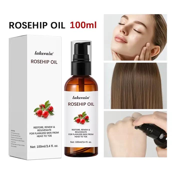 (100ml/3.4 Fl Oz) Huile de graines de rose musquée pour la relaxation des cheveux