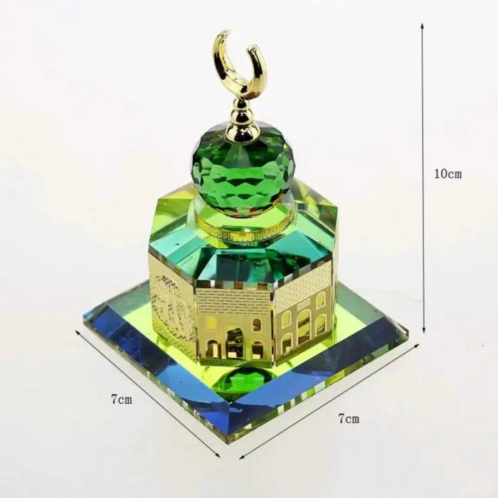 Modèle architectural en résine de la Mosquée Al-Aqsa, dôme octogonal plaqué or, cadeau artisanal décoratif pour la décoration de salon ou de bureau