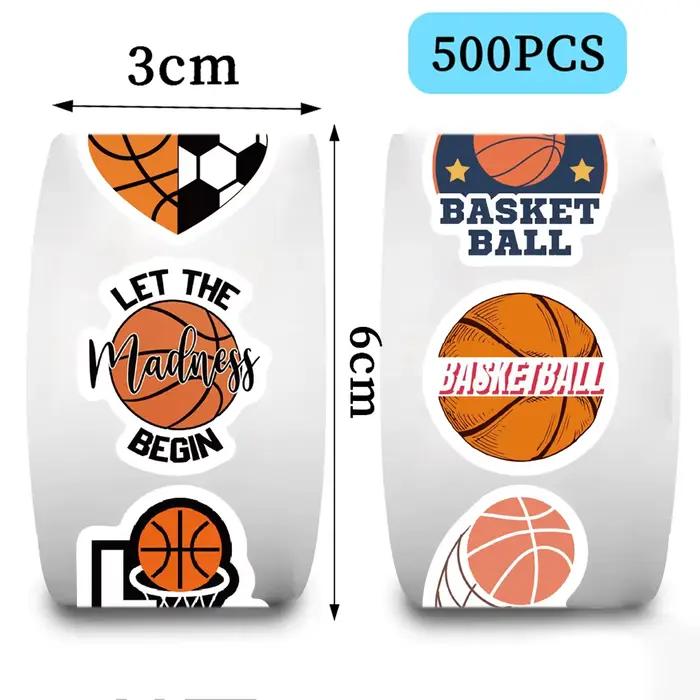 Rouleau d'autocollants de sport de basket-ball, 500 pièces, adaptés aux bagages, moto, ordinateur portable, jouet classique, autocollants de téléphone, Graffiti, rouleau d'autocollants