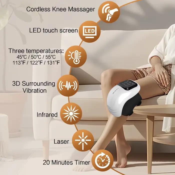 Massage chauffant physiothérapie des articulations du genou compresse chaude