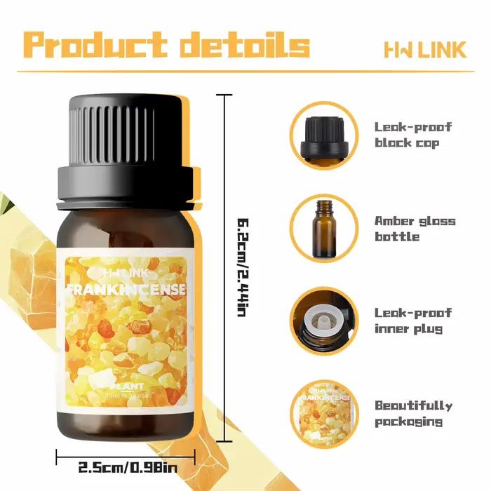 Huile essentielle d'encens 10ml 100% pure et naturelle pour diffuseurs domestiques
