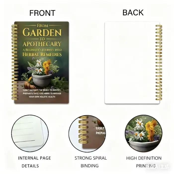 De jardin à l'apothicaire, voyage d'un débutant dans des remèdes à base de plantes, livre de bien-être quotidien naturel et à base de plantes