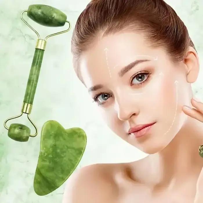 Rouleau de pierre naturelle anti-rides pour le visage et le corps