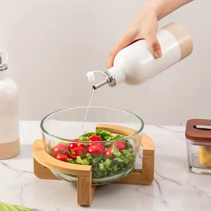 Bouteille distributrice d'huile d'olive en céramique avec goutte-à-goutte