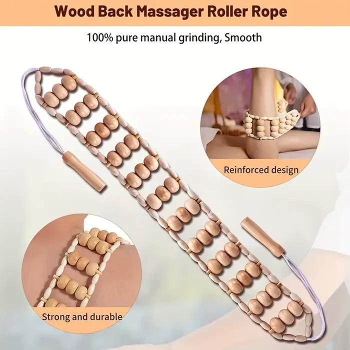Outil de corde de rouleau de Massage du dos en bois