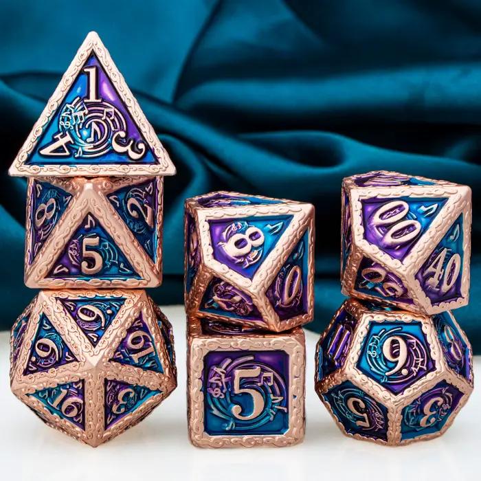 Dés de jeu polyédriques en métal pour D&D, Dungeons & Dragons, Pathfinder, D20, jeu de table, ensemble de dés D&D