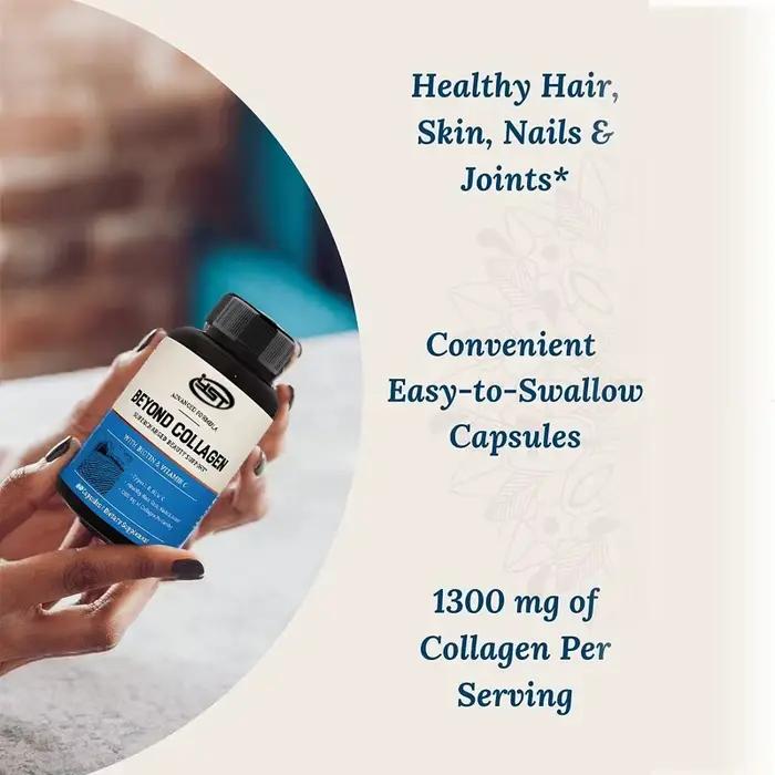 Collagène - Types I, II, III, V et X hydrolysés, mélangé à de la biotine et de la vitamine C, adapté aux cheveux, à la peau et aux ongles, 60 capsules