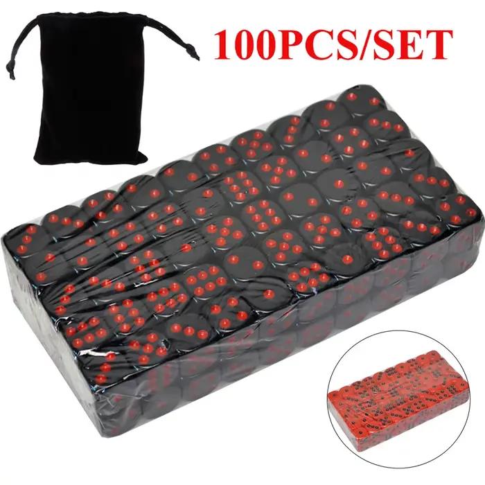 100 pièces/ensemble 16mm dés acryliques 6 faces coin rond dés mdn RPG Club fête Table roulante jeu de société dés enseignement des mathématiques dés
