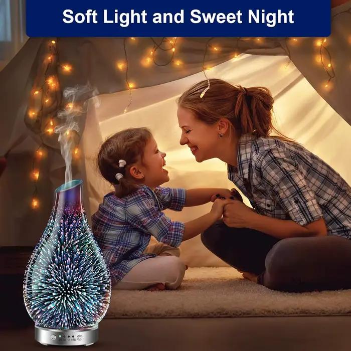 Nouveau diffuseur d'huiles essentielles ultrasonique 3D en verre 2026