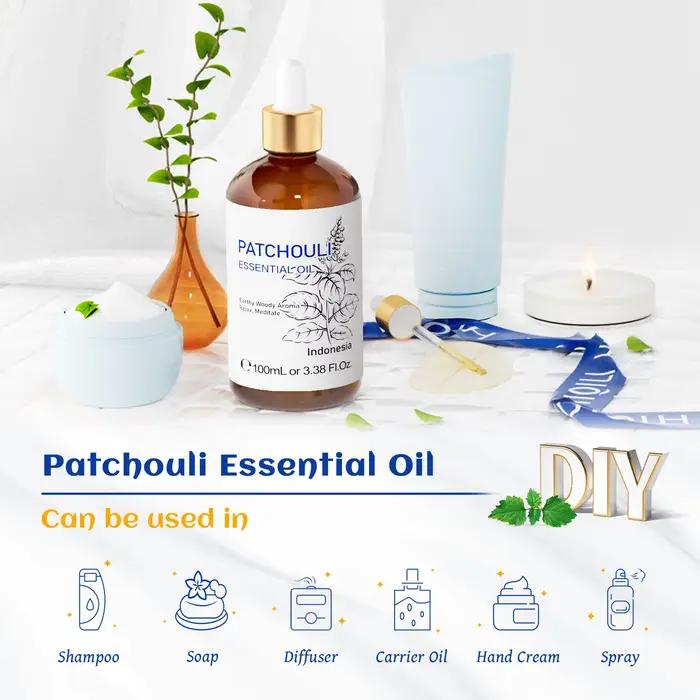 HIQILI Huile essentielle de patchouli 100 ml pour après-shampoing