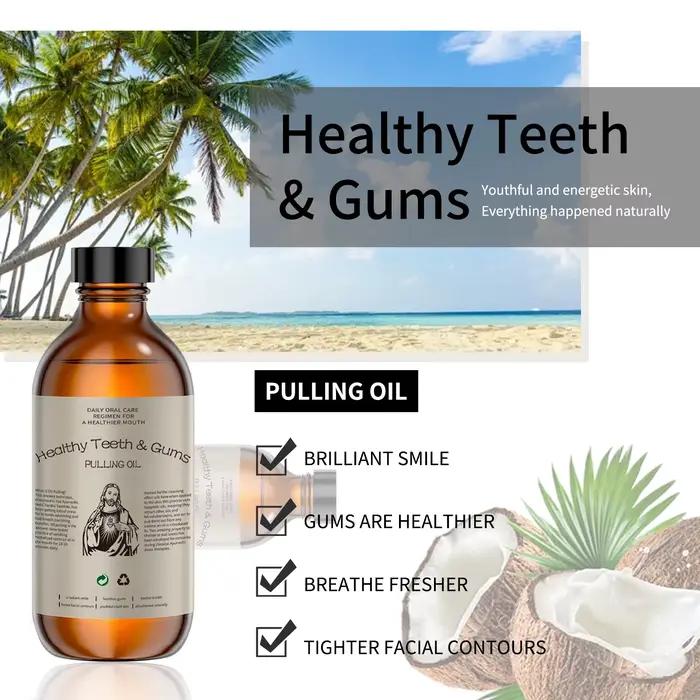 Lot de 5 Huiles Essentielles Naturelles de Coco pour l'Hygiène Buccale – Rafraîchit l'Haleine