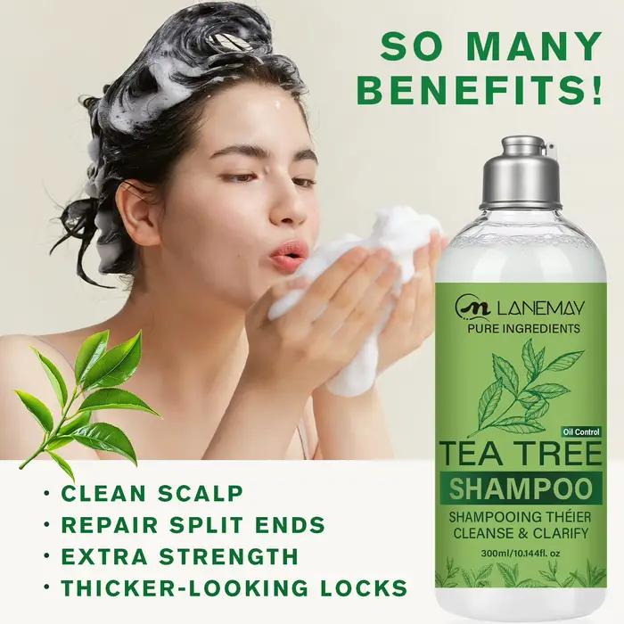 Shampoo à l'arbre à thé – 300 ml. Formulé avec de l'huile essentielle d'arbre à thé