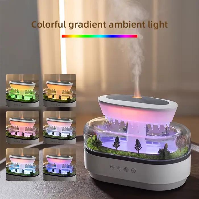 Humidificateur d'arôme goutte de pluie humidificateur d'air lumière colorée bruit blanc diffuseur d'huile essentielle diffuseur de parfum à ultrasons pour la maison