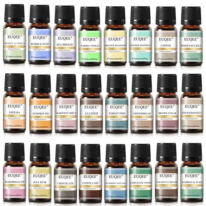 Huiles essentielles EUQEE pour diffuseur d'arômes 10 ml, huile parfumée de qualité supérieure pour la fabrication de bougies, aromathérapie, humidificateurs, désodorisant d'air