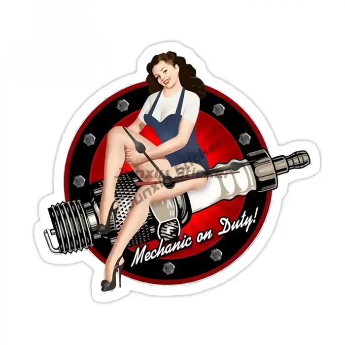 Autocollant de voiture sexy Rockabilly Rock and Roll Pin Up Guitar Girl, autocollant décoratif auto-adhésif en vinyle