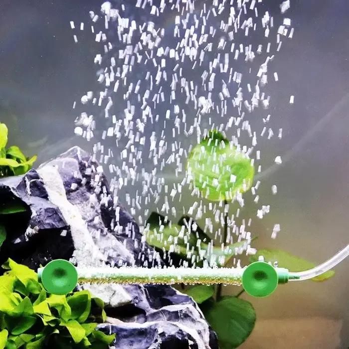 Tube diffuseur de pierre d'air frais pour Aquarium, Aquarium, tuyau d'air mural extensible, ventouse, diffuseur de bulles de paysage aquatique fixe