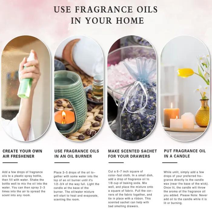 PHATOIL 100ml huile parfumée d'aromathérapie avec compte-gouttes en verre citron noix de coco fraise cerise pastèque