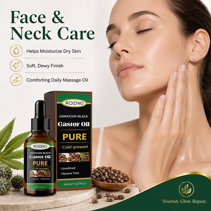 1 pièce/2 pièces/3 pièces d'huile essentielle de ricin pure - Huile naturelle à base de plantes, pressée à froid et non raffinée, adaptée pour les massages, les bains, les soins du visage, du corps, d