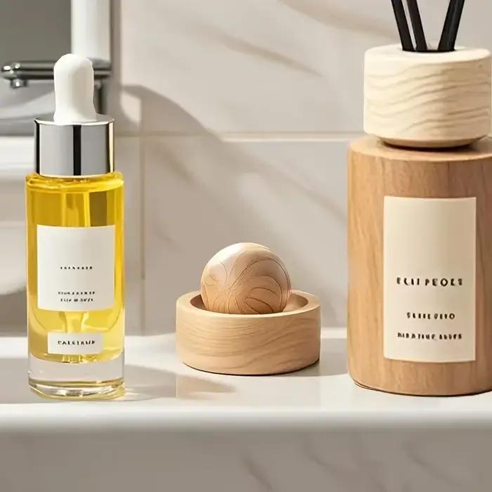 Diffuseurs d'huiles essentielles en bois pour voiture - Design sphérique, diffusion naturelle de parfum, décoration de chambre, diffuseur pour voiture, maison, pièce, parfum d'ambiance