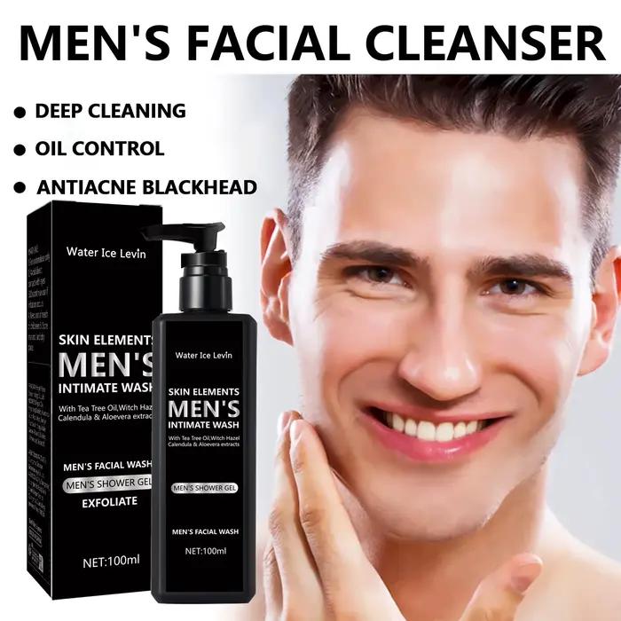 Nettoyant pour le visage pour hommes 100ML pour le nettoyage et le bain quotidiens, adapté aux peaux grasses, apaisant, purifiant et nettoyant