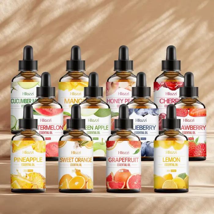 Une combinaison d'huiles essentielles de fruits colorés
