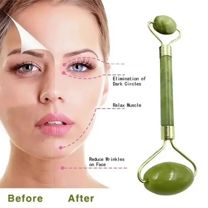 Rouleau de pierre naturelle anti-rides pour le visage et le corps