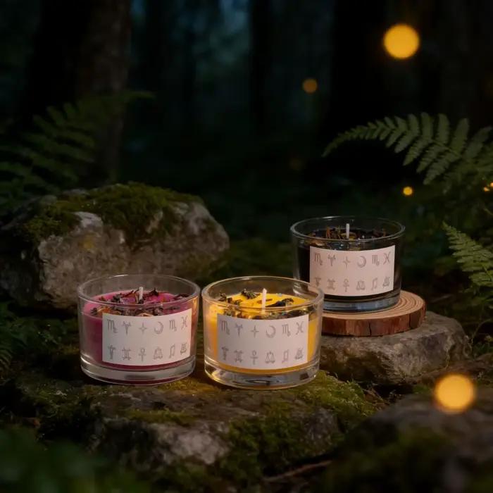1 pièce, bougie magique du zodiaque 7x7