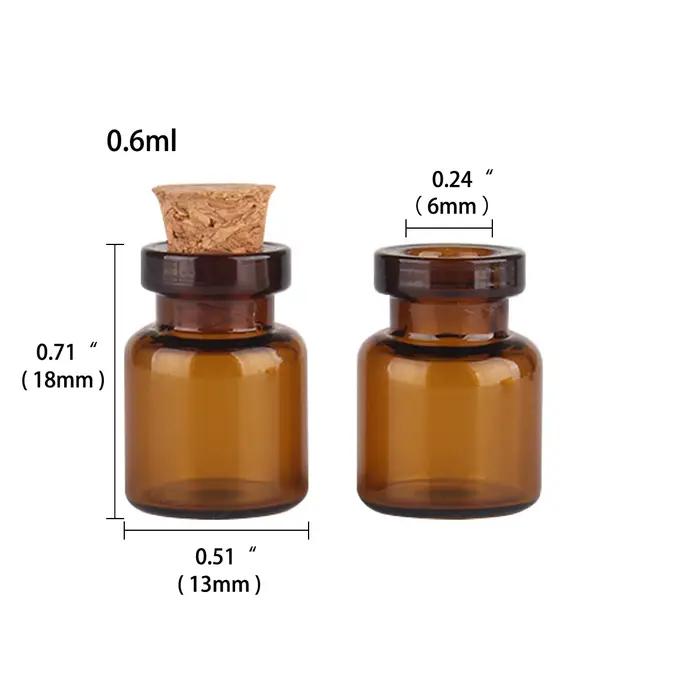 Mini bouteilles en verre ambre de 0.5ml