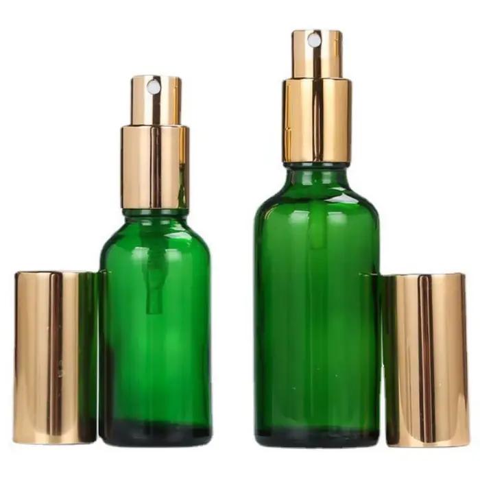 Flacon pulvérisateur d'huile essentielle vert avec brumisateur fin / Pompe à lotion et crème