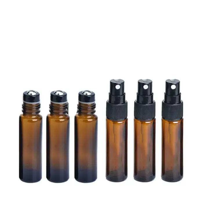 2 pièces 10ml bouteille d'huile essentielle doterra ambre verre épais rouleau