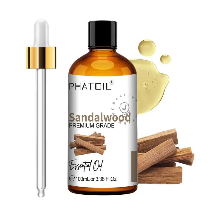 PHATOIL Huiles essentielles d'aromathérapie 100ML Eucalyptus Menthe poivrée Lavande Bois de santal Vanille